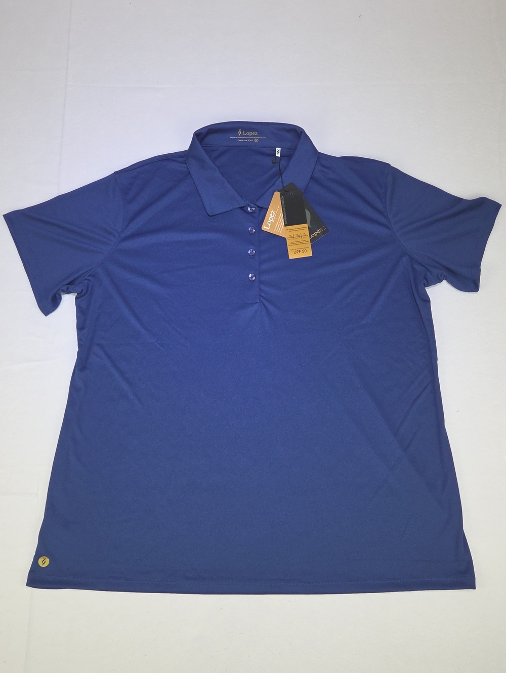 Women's Nancy Lopez Golf Navy Blue Polo Shirt - Performance DeLux Dri Size 2X